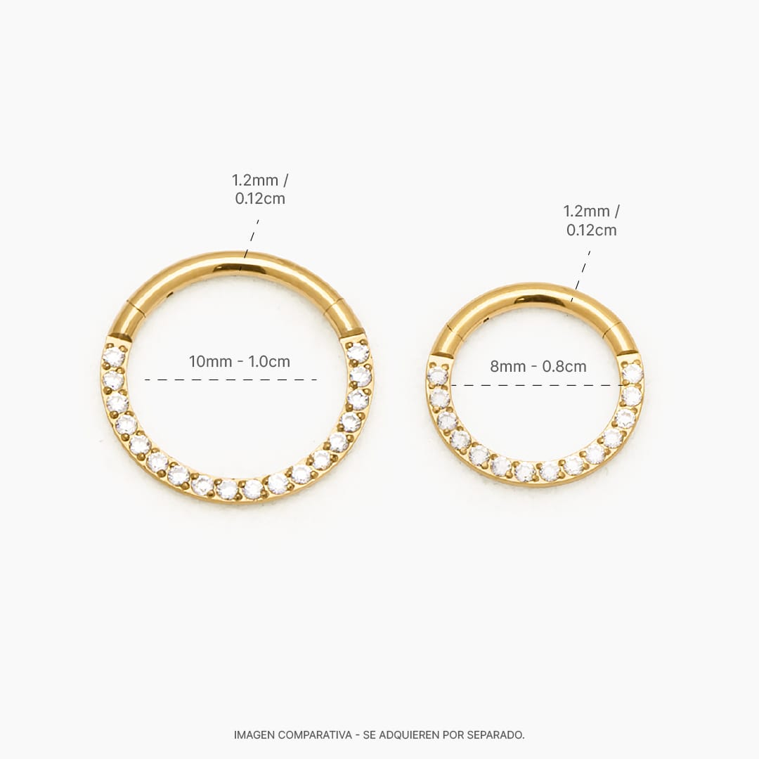 MIKA PIERCING TITANIO GOLD - WATERPROOF