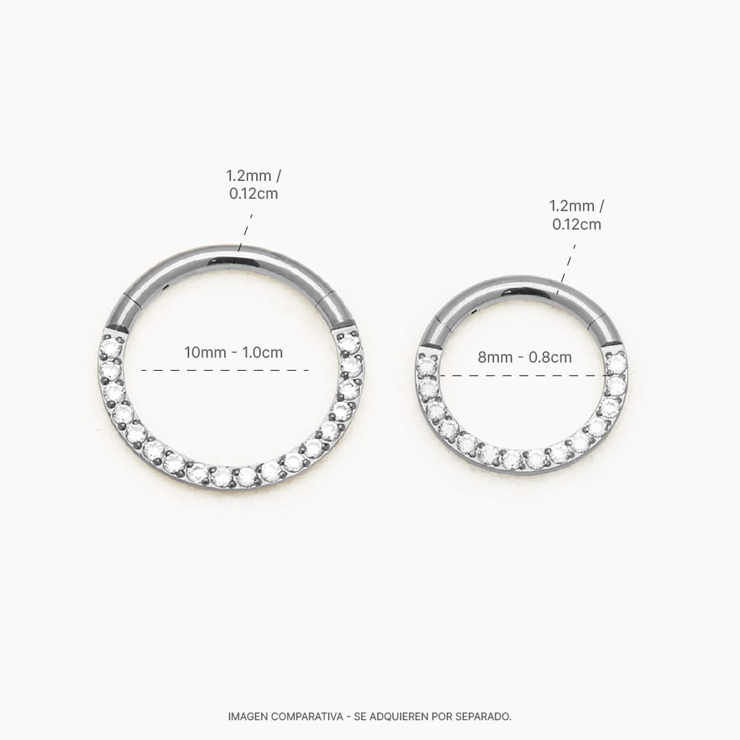 MIKA PIERCING TITANIO SILVER - WATERPROOF
