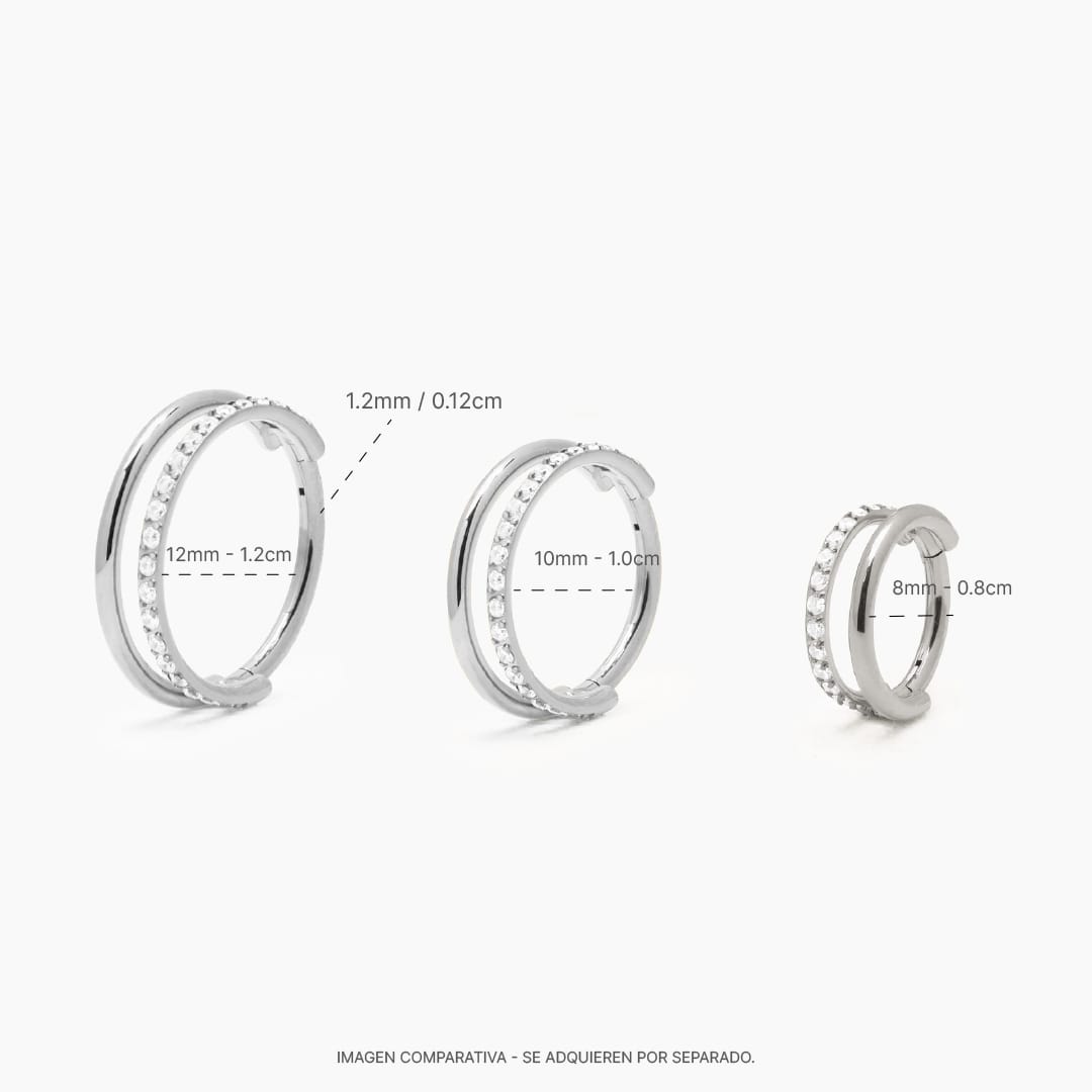 NOAH PIERCING TITANIO SILVER - WATERPROOF