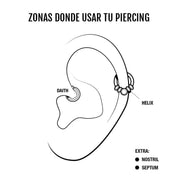 BORA PIERCING TITANIO SILVER 8mm - WATERPROOF