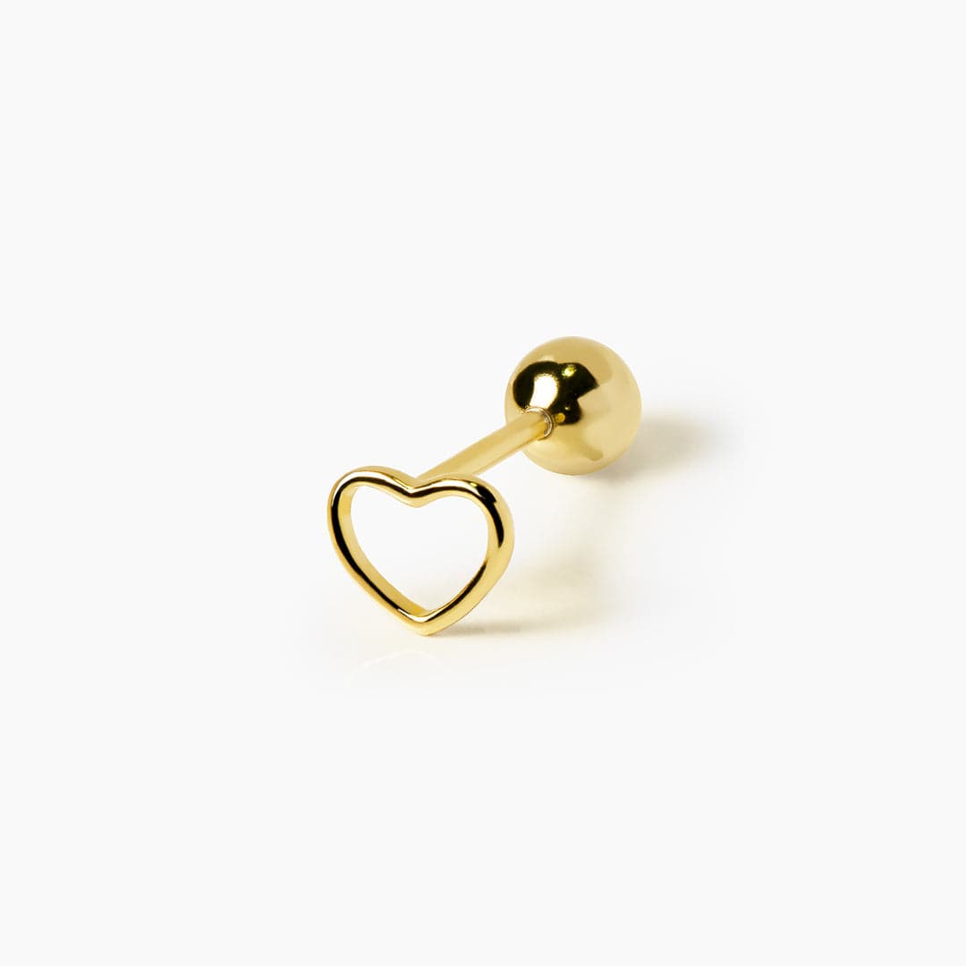 OPEN HEART PIERCING GOLD PLATA925