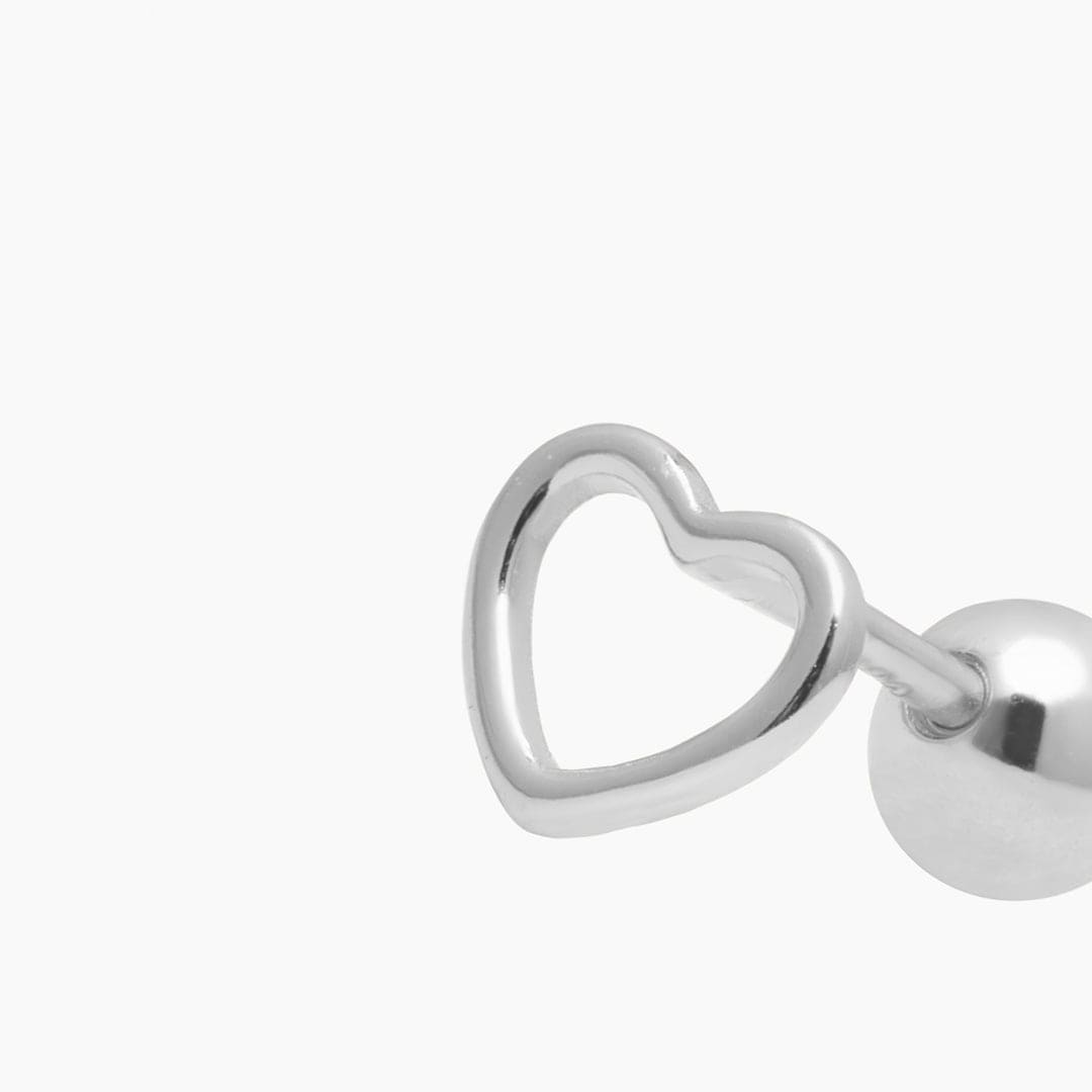 OPEN HEART PIERCING SILVER PLATA925