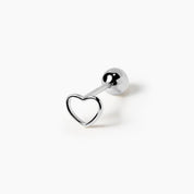 OPEN HEART PIERCING SILVER