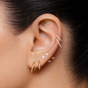 ARETES PUNTO DE LUZ 3MM TITANIO GOLD -  WATERPROOF