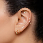 ARETES PUNTO DE LUZ 5MM TITANIO GOLD -  WATERPROOF