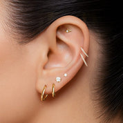 ARETES PUNTO DE LUZ 5MM TITANIO GOLD -  WATERPROOF