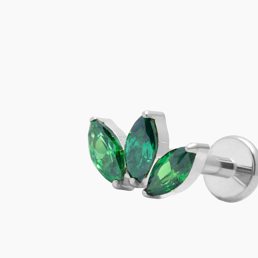 VEYRA PIERCING TITANIO VERDE - SILVER - WATERPROOF