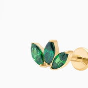 VEYRA PIERCING TITANIO VERDE - GOLD - WATERPROOF