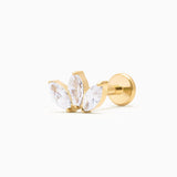VEYRA PIERCING TITANIO WHITE - GOLD - WATERPROOF