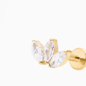 VEYRA PIERCING TITANIO WHITE - GOLD - WATERPROOF