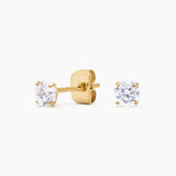 ARETES PUNTO DE LUZ 4MM TITANIO GOLD -  WATERPROOF