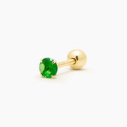 PUNTO DE LUZ PIERCING 3MM VERDE - PLATA 925