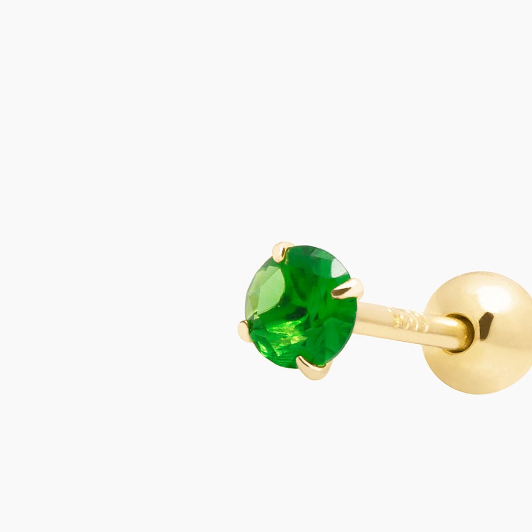 PUNTO DE LUZ PIERCING 3MM VERDE - PLATA 925