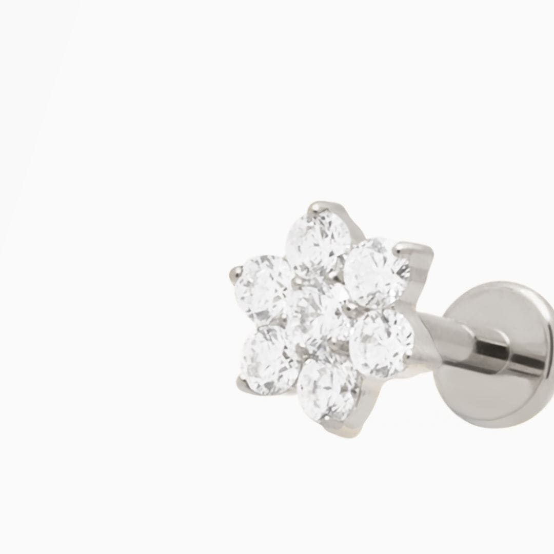 ROSETA PIERCING TITANIO - SILVER - WATERPROOF