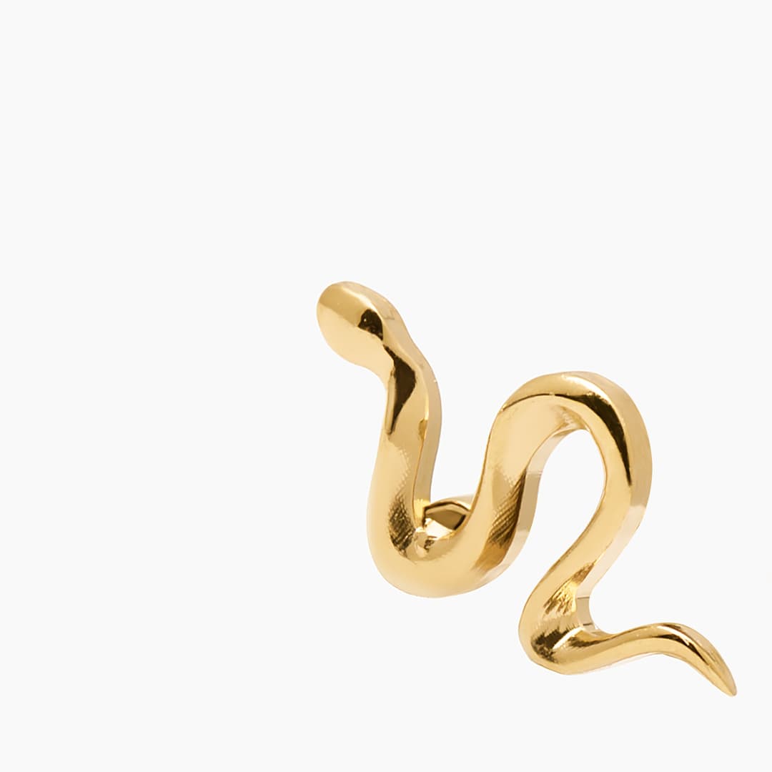 SERPIENTE MINI PIERCING TITANIO - GOLD - WATERPROOF