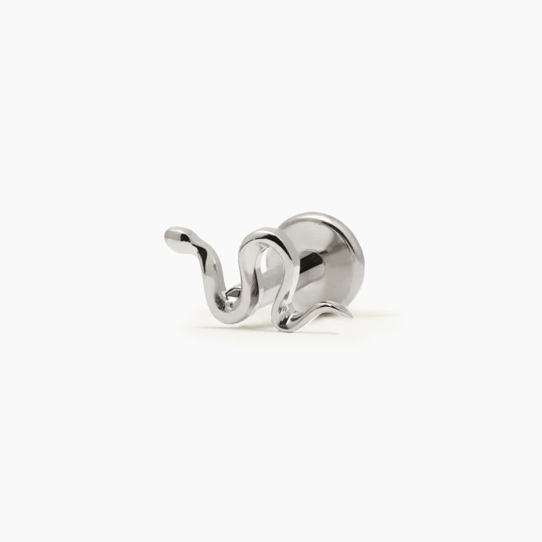 SERPIENTE MINI PIERCING TITANIO - SILVER - WATERPROOF