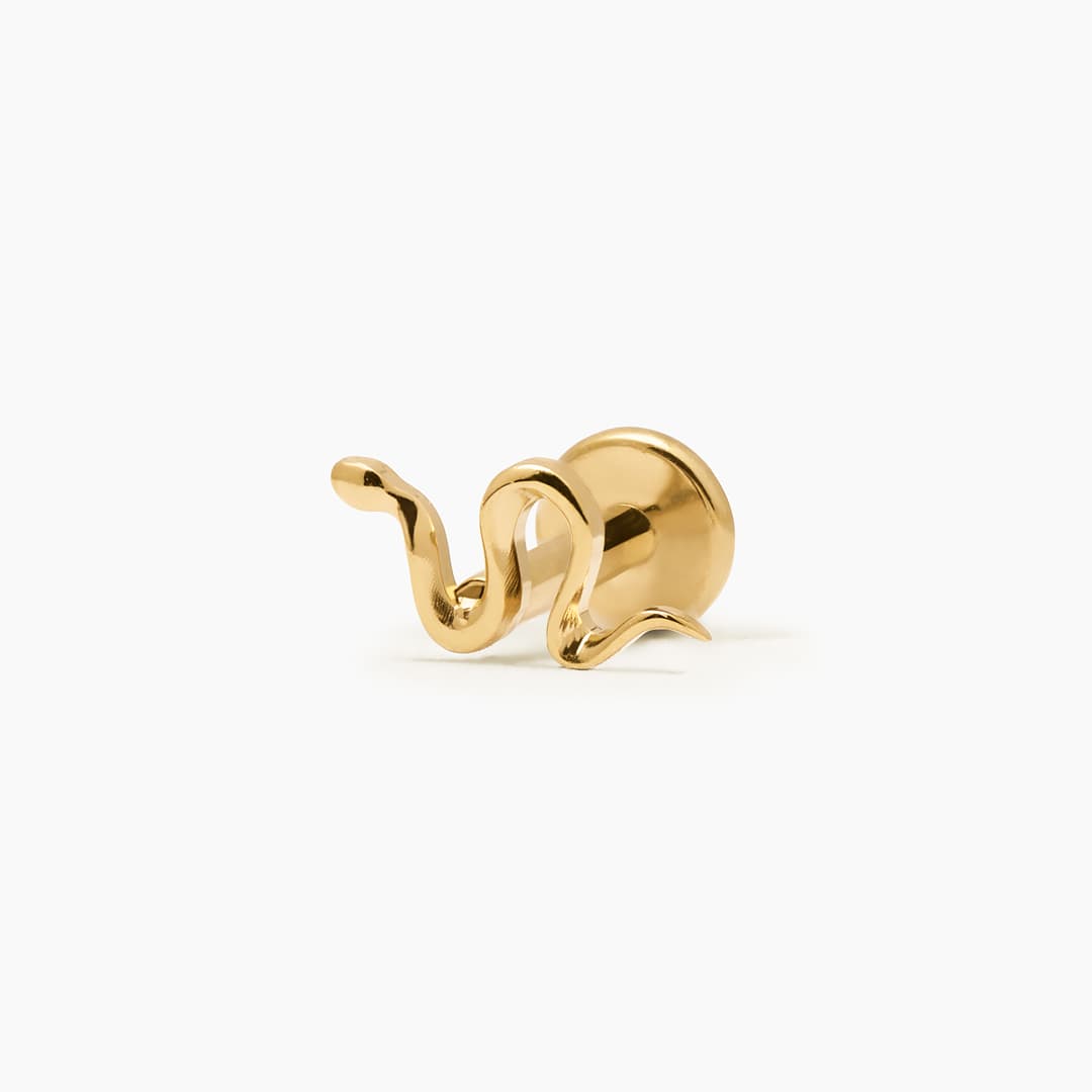 SERPIENTE MINI PIERCING TITANIO - GOLD - WATERPROOF
