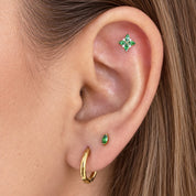 DAMLA PIERCING TITANIO - ESMERALDA - WATERPROOF