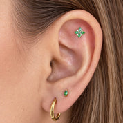 SILENE PIERCING TITANIO VERDE - GOLD - WATERPROOF