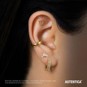 OPEN HEART PIERCING GOLD PLATA925