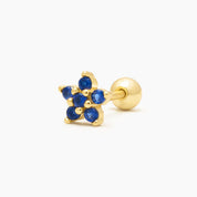 FLOR PIERCING AZUL - PLATA925