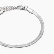 PULSERA FLAT SNAKE - SILVER - WATERPROOF