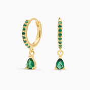 GALIA HOOPS - GREEN PLATA925