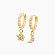 STAR MOON HOOPS PLATA925