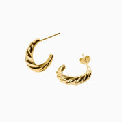 CROISSANT HOOPS GOLD PLATA925