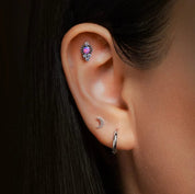 ARLA PIERCING TITANIO - OPAL PURPURA - WATERPROOF