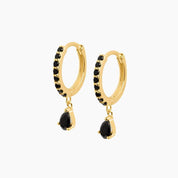 GALIA HOOPS BLACK PLATA925