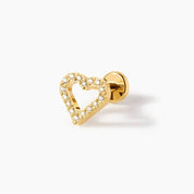 CUORE PIERCING TITANIO - GOLD - WATERPROOF