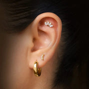 KURAUN PIERCING TITANIO - GOLD - WATERPROOF