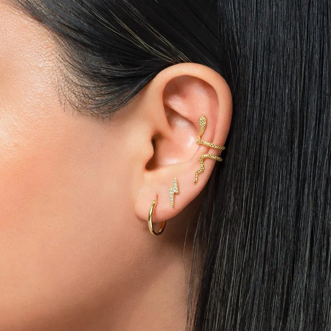 SNAKE EAR CUFF GOLD PLATA925